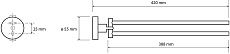 Полотенцедержатель Bemeta Sablo 160204190 42 см поворотный, золото