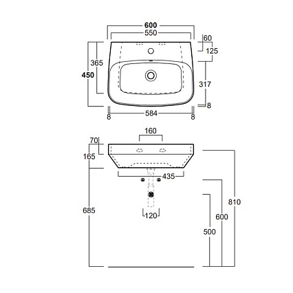 Раковина Simas Baden-Baden BB10bi*1 60 см