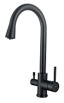 Смеситель для кухни Aquatek Вега AQ1085MB с подкл. к фильтру, черный матовый