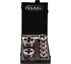 Набор плашек VOLKEL М3-М12 DINEN22568 HSSE 7 предметов V49522