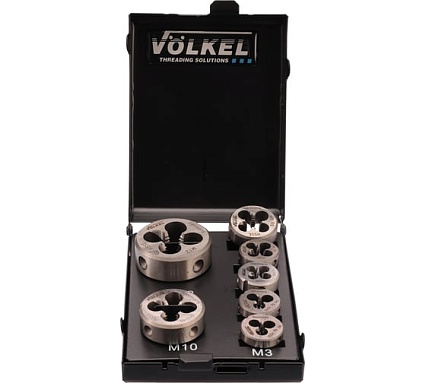 Набор плашек VOLKEL М3-М12 DINEN22568 HSSE 7 предметов V49522