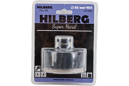 Коронка алмазная по керамике и керамограниту Super Hard (80 мм; M14) Hilberg HH680