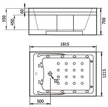 Акриловая ванна Gemy G9061 new O R 181x121 см