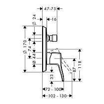 Смеситель для ванны Hansgrohe Metris Classic 31485000 внешняя часть