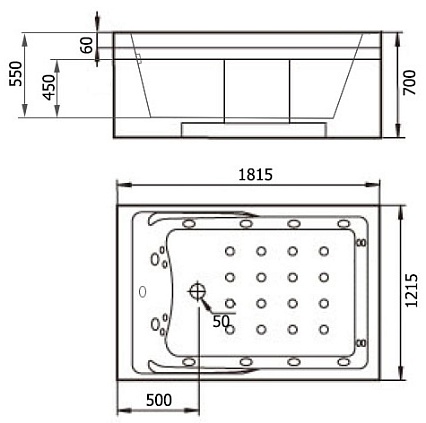 Акриловая ванна Gemy G9061 new O R 181x121 см