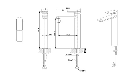 Смеситель для раковины Bravat Eddie F1369402BW-A9-ENG черный