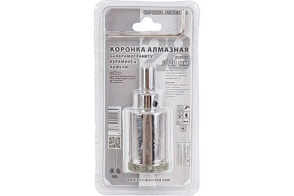 Коронка алмазная по керамике и кафелю с центрирующим сверлом (28 мм) TRIO-DIAMOND 400028