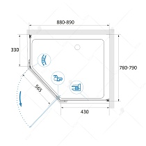 Душевой уголок RGW Passage PA-91 80x90, трапеция, прозрачное