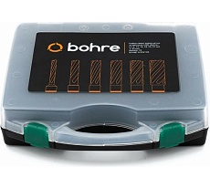 Набор сверл корончатых по металлу HSS Bohre 12,14,16,18,20,22 мм х55 Weldon 19, штифт 6,34х103 КБ003623
