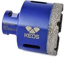 Коронка алмазная по керамограниту для УШМ PRO 55 мм, M14 KEOS DC55M14