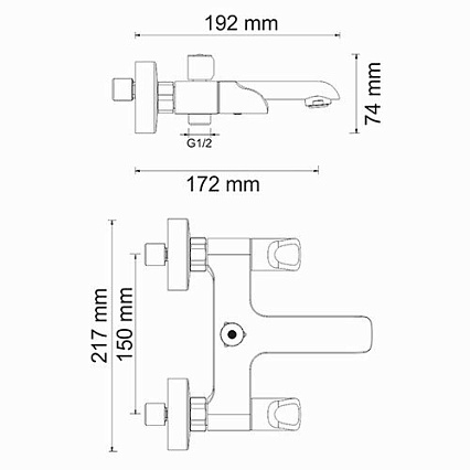 Смеситель для ванны WasserKRAFT Lossa 1201