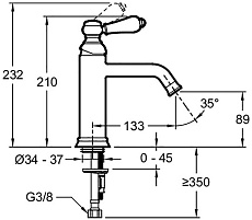 Смеситель для раковины Jacob Delafon Louise E24360-BL черный матовый