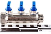Коллектор СТМ 3 выхода, шаровой кран, наружная резьба, 3/4х1/2 C3MB3412