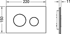 Кнопка смыва TECE Loop 9240654 стекло, черный/белый