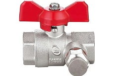 Шаровой Кран DOUBLE-LIN латунный резьбовой, бабочка, с дренажем ВР/ВР 1&quot; LL1066 (1&quot;)