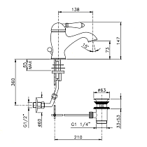 Смеситель для раковины Nicolazzi El Capitan 3402CR75