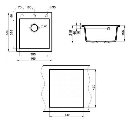 Кухонная мойка Point Моко PN3006B 47 см черный