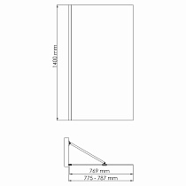 Шторка для ванны WasserKRAFT Aisch 55P01-80 Fixed 80х140 матовое золото