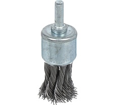 Щетка для дрели концевая 25 мм, со шпилькой, крученая проволока BARTEX 265905