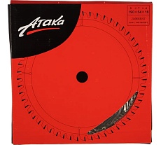 Диск пильный по ламинату и дсп (190х16 мм; 54T; б/рез) АТАКА 8078000