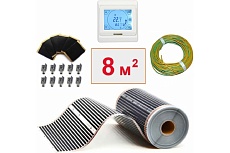 Плёночный электрический тёплый пол ТеплоСофт 8м.кв. с сенсорным терморегулятором плёнка 8м.кв./сенс