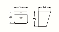 Раковина CeramaLux N 500QMB 38 см матовый черный