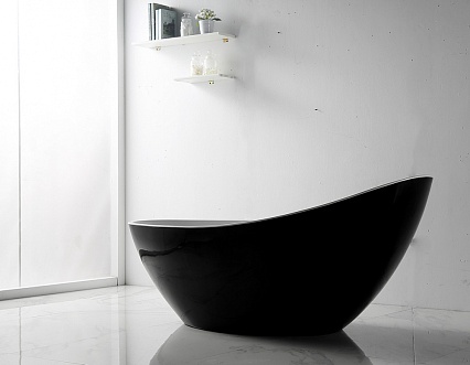 Акриловая ванна Abber AB9233MB 184x79, черный матовый