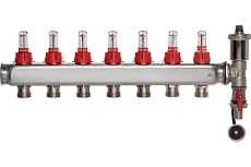 Коллектор ColSys p887 7 выходов с расходомерами, автоматическим воздухоотводчиком и дренажным шаровым краном 188710507
