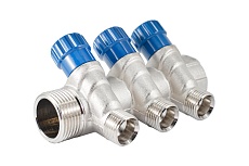 Коллектор с регулировочными вентилями PROFACTOR в/н 1" х 3 вых 1/2"нар PF MV 269.3