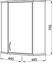 Шкаф подвесной Cerutti SPA Венеция 40 см угловой, белый