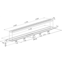 Душевой лоток Plast Brno SZE2651 655 мм с решеткой, сухой затвор