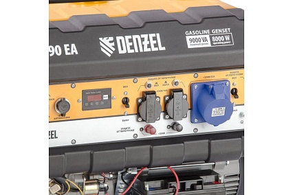 Бензиновый генератор Denzel PS 90 EA, 9,0 кВт, 230В, 25л 946934