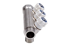 Резьбовой коллектор с вентилями Aqualink вн-нар 3/4, 1/2x4 4478