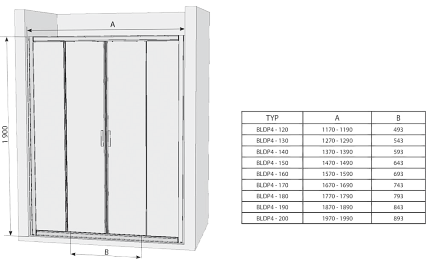 Душевая дверь Ravak Blix BLDP4-150