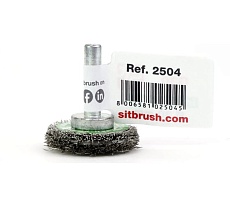 Щетка дисковая для дрели 30x4х6 мм, проволока гофрир. нержавеющая сталь 0.3 мм SIT 2504