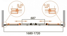 Шторка для ванны Cezares RELAX-VF-2-170/145-C-Bi 170x140 прозрачная