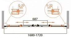 Шторка для ванны Cezares RELAX-VF-2-170/145-C-Bi 170x140 прозрачная