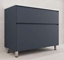 Тумба с раковиной Style Line Лима 100 см напольная, графит