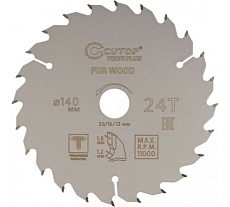 Диск пильный с тефлоновым покрытием по дереву Profi plus 140x1.2/1.8x20/16/12 мм, 24Т CUTOP 75-14024Т