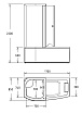 Акриловая ванна Gemy G8040 C 170x85 с г/м, левая