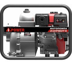 Бензиновая мотопомпа для сильно загрязненной воды A-iPower AWP80TX 30331