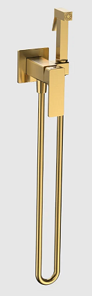 Смеситель с гигиеническим душем AQUAme Savona AQM6817BG золото шлифованное