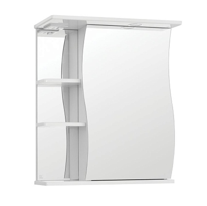 Зеркальный шкаф Style Line Волна 60x73 см с подсветкой, белый ЛС-00000121