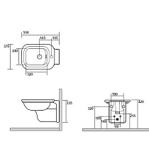 Подвесное биде Kerasan Waldorf 4125K1bi/cr*1 белый
