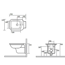 Подвесное биде Kerasan Waldorf 4125K1bi/cr*1 белый