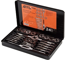Набор метчиков и плашек AFFIX SK-5 M5-M12, кейс, 24 предмета AF35100024C