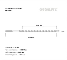 Бур SDS-Max (14x540 мм) Gigant GRD 2107