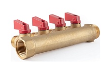 Коллектор с шаровыми кранами PROFACTOR в/н 3/4&quot; х 4 вых 1/2&quot;нар PF MV 264.4