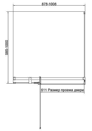 Душевой уголок Vincea Экстенза (Extenza) VSR-4EX901010CLGM 90/100x100 вороненая сталь, прозрачное