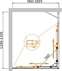 Душевой уголок Cezares MOLVENO-AH-21-100+30-C-Cr-IV 130x100 прозрачный, прямоугольный